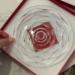 Elegant Clear Glass Decorative Plate